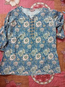 Blue Floral short kurti