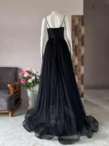 Black Tulle Satin Corset Style Gown