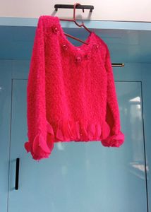 Pink Fuzzy Top