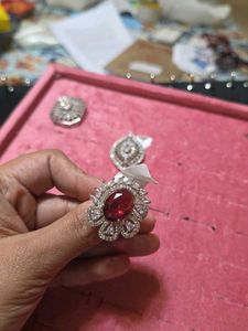 Ruby Zircon Ring Adjustable
