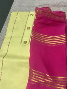 Beautiful Golden Line Light Yellow Suit