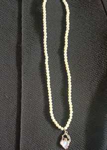 Pearl Beaded Heart Potion Necklace
