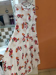 White Anarkali Kurta With Dupatta