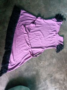 Stylish Purple Dress with Fringe