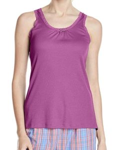 Jockey Women&#39;s Cotton 🟣 Lace Back Tank Top