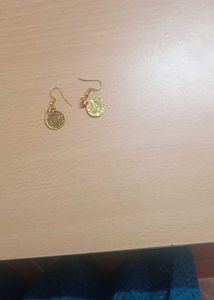 Gold Coin Drop Earrings