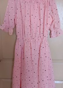 A Peach Printed Dress