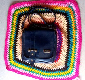 Vintage Navy Blue Crossbody Bag