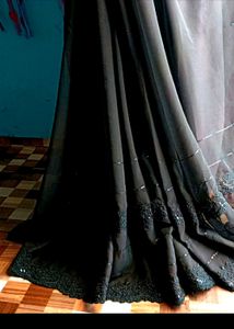 Black Sequence Saree  Blouse Size 42..