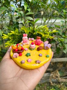 Handmade Clay Yellow Trinket