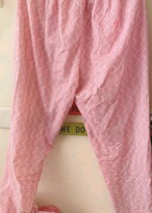 🌸 Soft Cotton Pink Ethnic Set – 3 Piece Combo