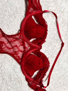 Red Lace Babydoll Bodysuit (XL)