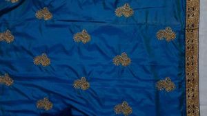 Royal Blue Embroidered Saree