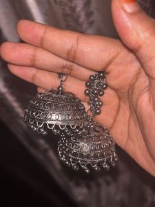 Oxidized Jhumka Earrings Combo