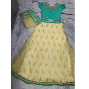 yellow haldi Lehenga set