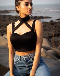 Chic Black Halter Crop Top