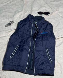 Stylish Navy Blue Sleeveless Vest