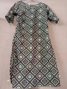 Brown Printed Kurta