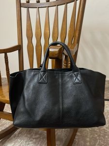 Black Leather Tote Bag