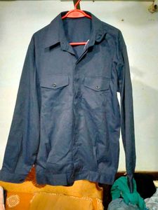 Plane Navy Blue Vintage Style Shirt With Combo Loo