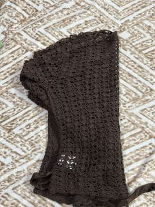 Brown Woolen Wrap On