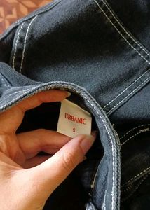 Contrast Stitch Wide Leg Cargo Jeans