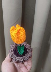 Crochet Yellow Tulip