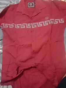 Stylish Red Patterned Shirt