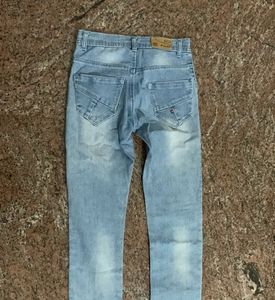 Light Wash Raw Hem Jeans