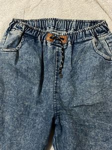 Acid Wash Denim Joggers