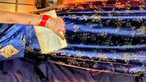 Gown With Neck Work