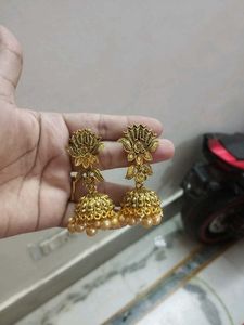Golden Jhumka Earrings