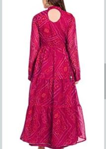 Magenta Bandhani Print Kurta