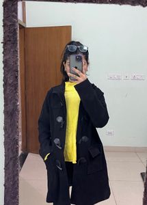 Hooded Toggle Duffle Wool Coat for Women