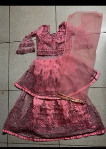 Pink Embellished Lehenga Choli Set