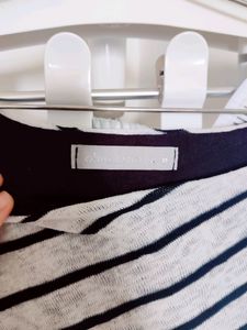 Stylish Top With White And Black Stripes
