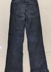 Black Wash Wide Leg Jeans For Women
