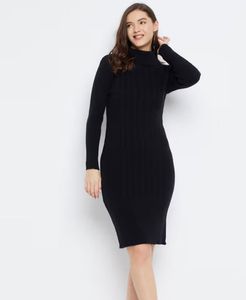 Black Knit Bodycon Dress
