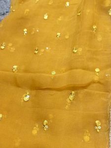 Mustard Pure Zardozi Silk suit