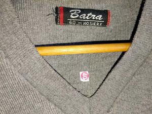 wollen Gray V-Neck Pullover Sweater