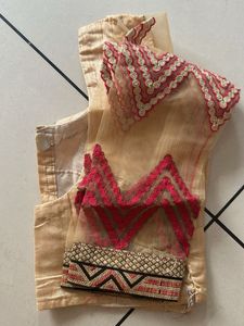 Elegant Peach Fabric sareee