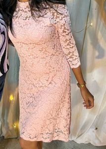 Elegant Pink Lace Dress