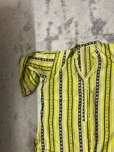 Yellow Striped  Dress