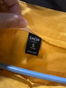 Sunny Yellow Denim Button-Front Mini Skirt