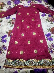 Kurta With Dupatta Fully Worked Wit Stones