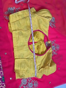 Yellow Embroidered Saree with Blouse