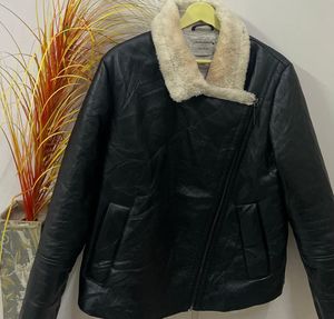 Reserved Faux Leather Shearling Jacket