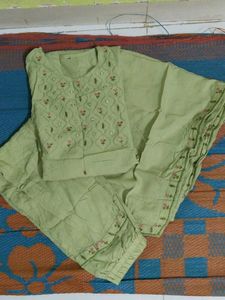 Pista Colour Kurta Set With Dupatta
