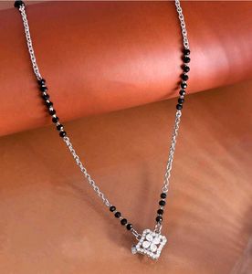 925 Silver Flower Square Solitaire Mangalsutra