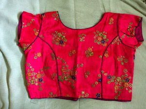 Floral Embroidered Pink Blouse